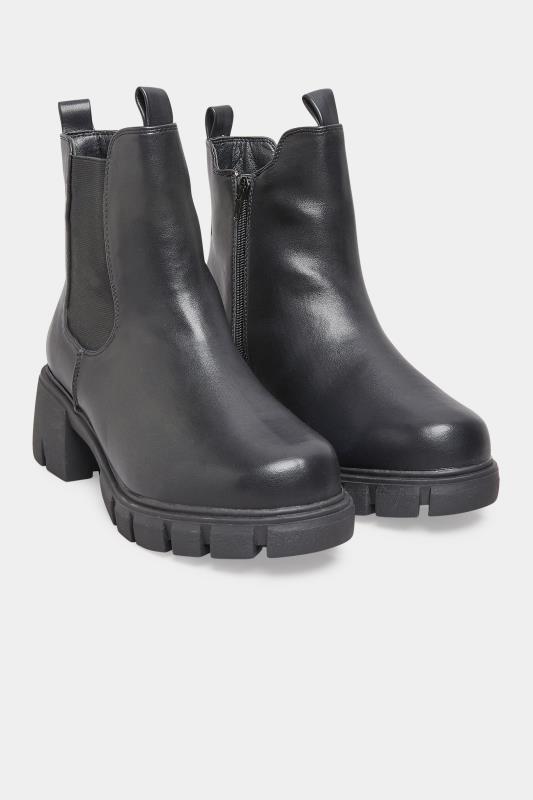 Grande Taille LIMITED COLLECTION Black Chunky Chelsea Boots In Extra Wide EEE Fit