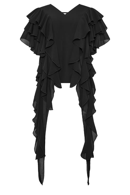 STAR Black Mesh Ruffle Blouse | StarByJM 5