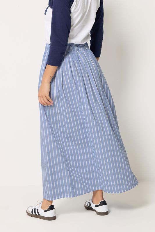 PixieGirl Petite Women's Blue Stripe Maxi Skirt | PixieGirl  2