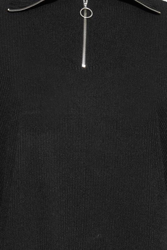 Plus Size Black Half Zip Neck Jumper | Yours Clothing 5