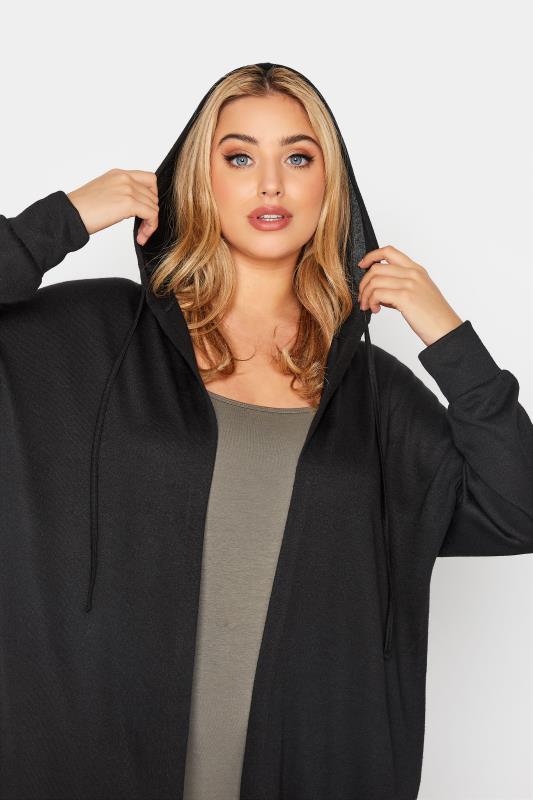 Plus Size Black Hooded Knitted Cardigan | Yours Clothing 4