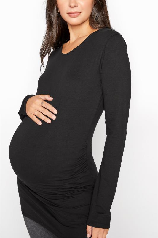 2 PACK Tall Maternity Black & White Long Sleeve T-Shirt_D.jpg