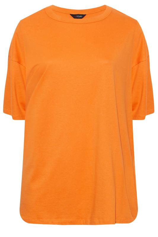 Plus Size Orange Oversized Boxy T-Shirt | Yours Clothing 5