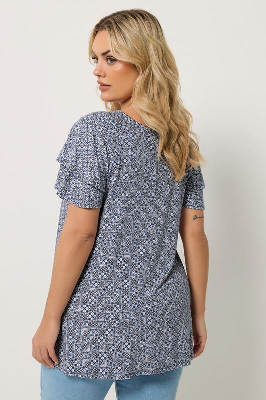YOURS Plus Size Paisley Short Sleeve Top | Yours Clothing 2