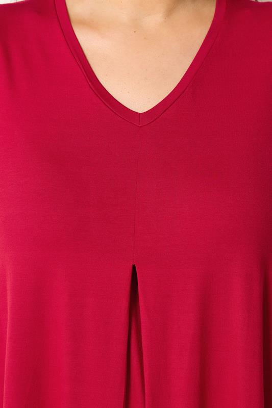 YOURS Plus Size Red Pleat Front Vest Top | Yours Clothing 4