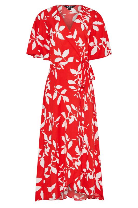 LTS Tall Red Floral Print Wrap Dress 6