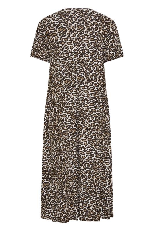 LIMITED COLLECTION Curve Brown Leopard Print Pleat Front Maxi Dress 7