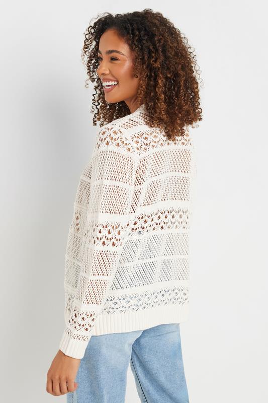 M&Co Cream Open Front Crochet Cardigan | M&Co 4