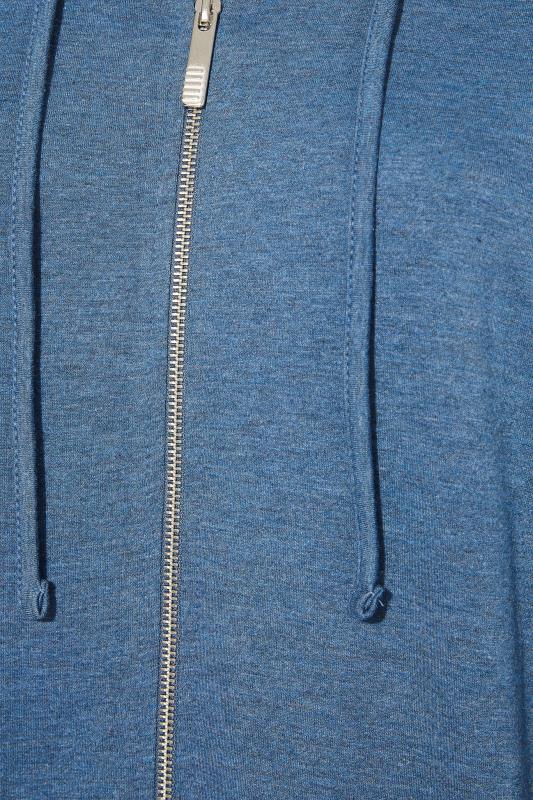 Plus Size Blue Zip Through Hoodie | Yours Clothing 5