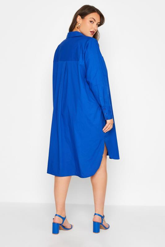 LIMITED COLLECTION Curve Cobalt Blue Midi Shirt Dress 3