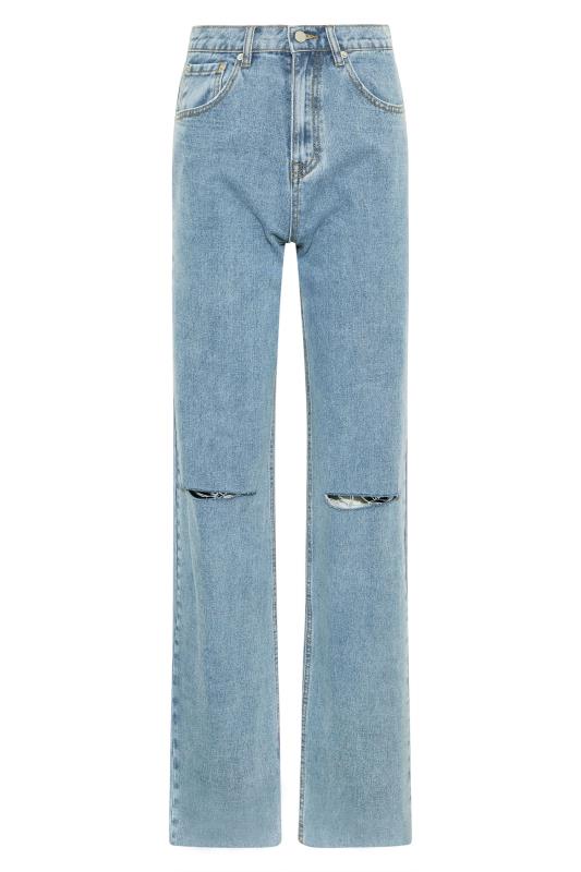 LTS Tall Blue Ripped Knee High Rise Jeans 4