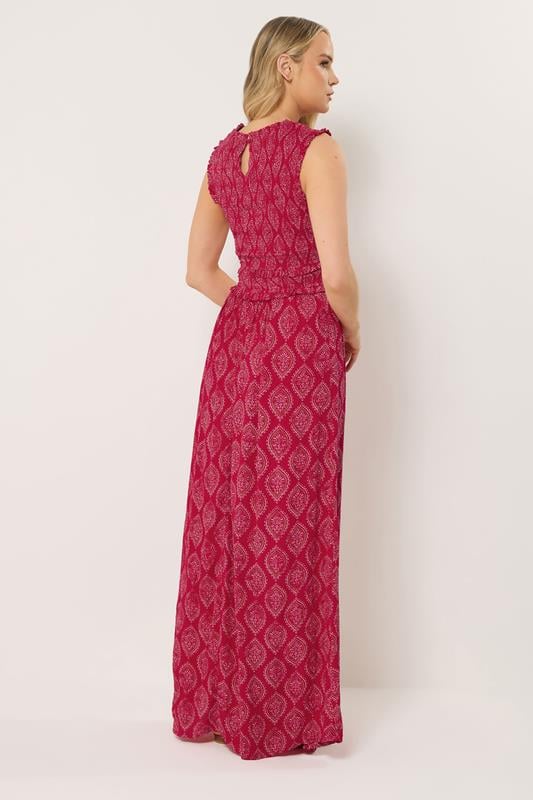 LTS Tall Women's Pink Paisley Shirred Maxi Dress | Long Tall Sally 4