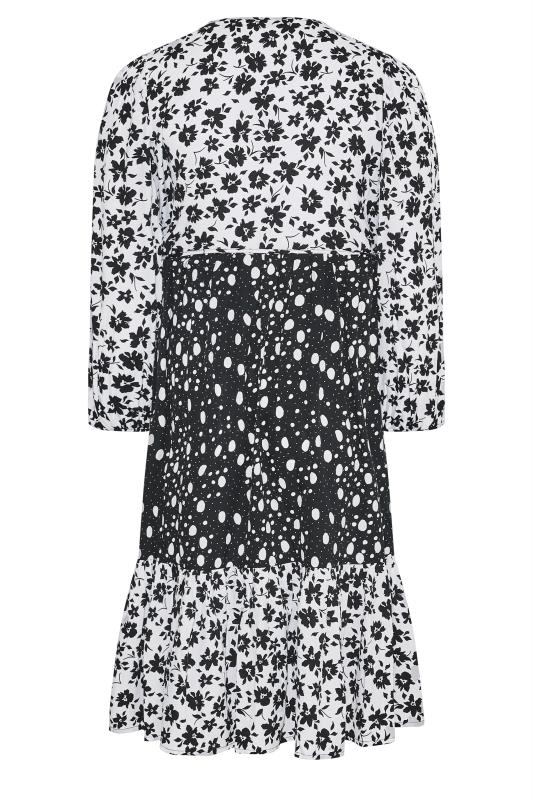 LIMITED COLLECTION Plus Size Black & White Floral Wrap Dress | Yours Clothing 7