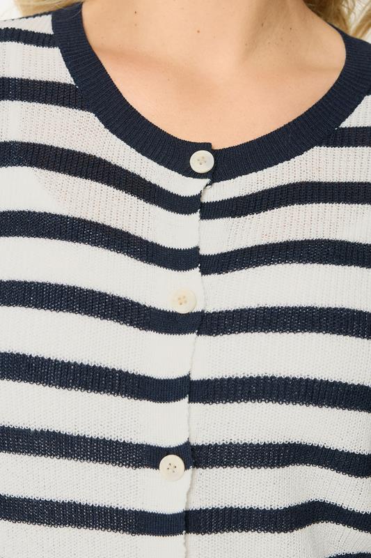 YOURS Plus Size Navy Blue Stripe Knitted Cardigan | Yours Clothing 5