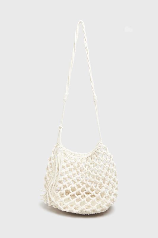White Crochet Shoulder Bag | Yours Clothing  5