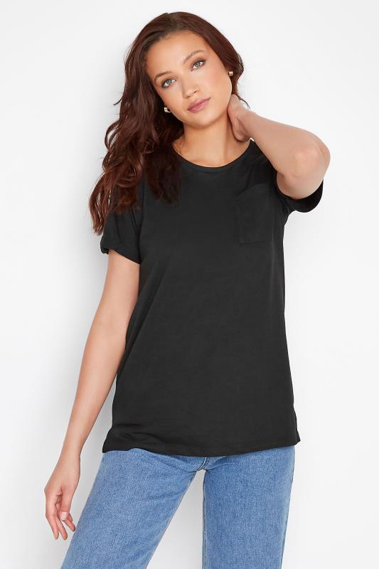 Tall Women's LTS Black Short Sleeve Pocket T-Shirt | Long Tall Sally 1