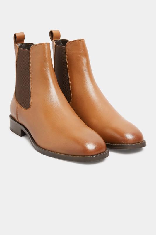 LTS Tan Brown Leather Chelsea Boots In Standard Fit | Long Tall Sally 2