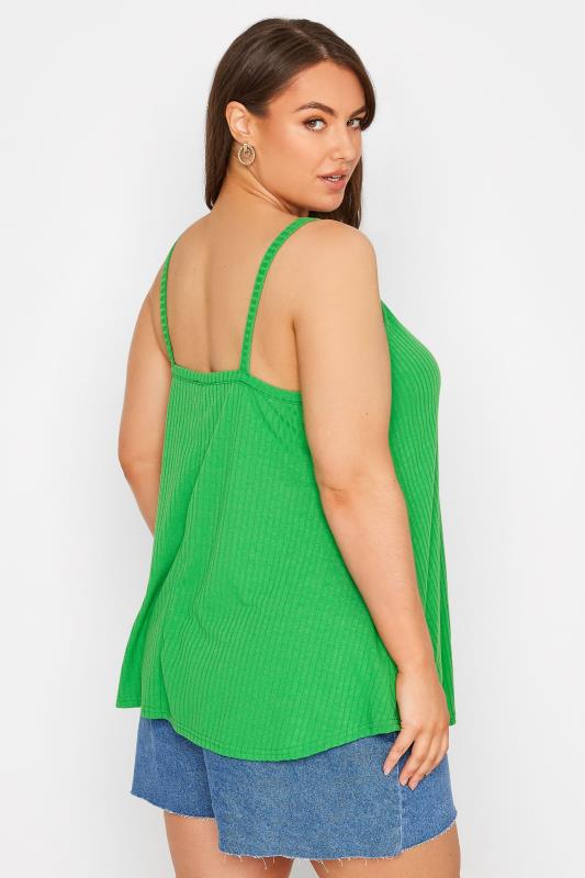 LIMITED COLLECTION Curve Apple Green Ribbed Swing Cami Top 3