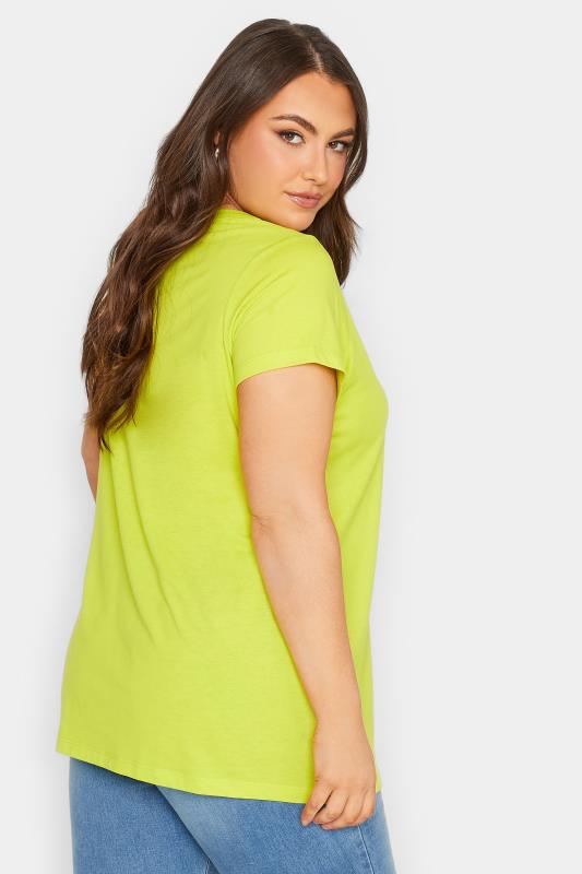 YOURS Curve Plus Size 3 PACK Lime Green & Orange Essential T-Shirts | Yours Clothing  4