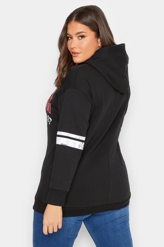 YOURS Plus Size Black 'California' Printed Hoodie | Yours Clothing 3