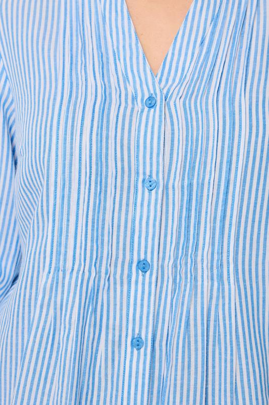 YOURS Plus Size Blue Stripe Pintuck Shirt | Yours Clothing 5