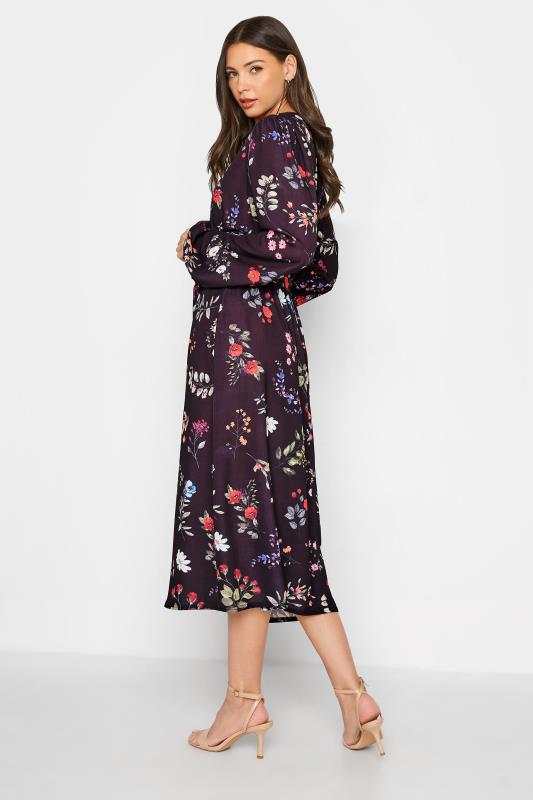 LTS Tall Women's Black Floral Wrap Dress | Long Tall Sally 3