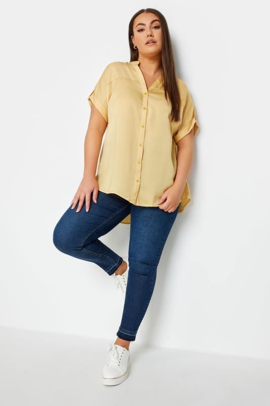 YOURS Plus Size Yellow Button Through Shirt | Yours Clothing 2