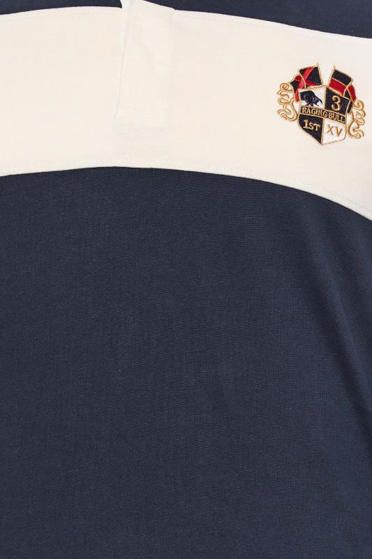 RAGING BULL Big & Tall Navy Blue Cut & Sew Rugby Polo Shirt | BadRhino 2