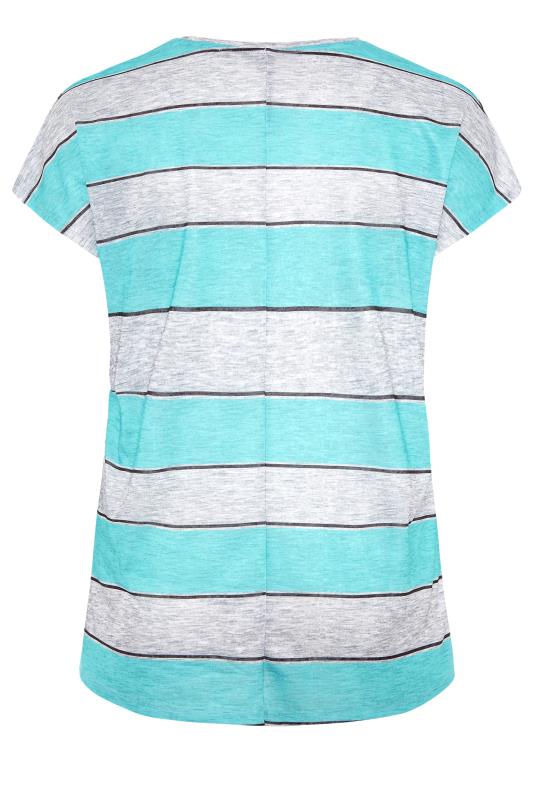 Blue and Grey Striped Short Sleeve T-Shirt_BK.jpg