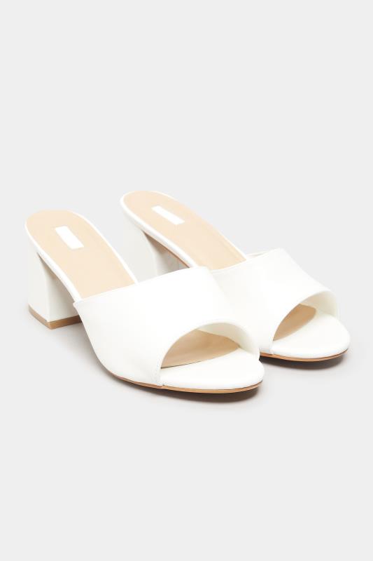 LIMITED COLLECTION White Block Heel Sandal In Extra Wide EEE Fit 2