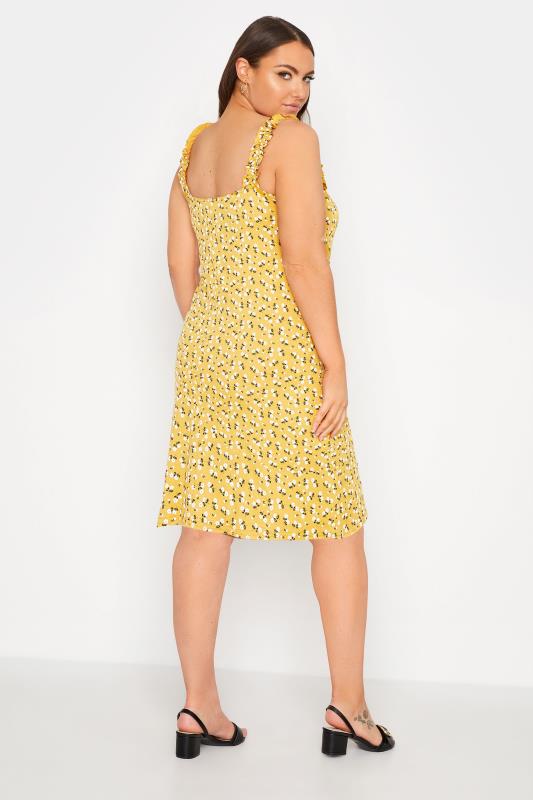 LIMITED COLLECTION Curve Yellow Floral Strappy Frill Dress_C.jpg