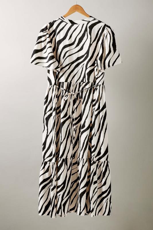 EVANS Plus Size Black & White Zebra Markings Midi Shirt Dress | Evans  6