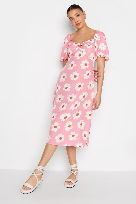 Tall  LTS Tall Pink Daisy Cut Out Midi Dress