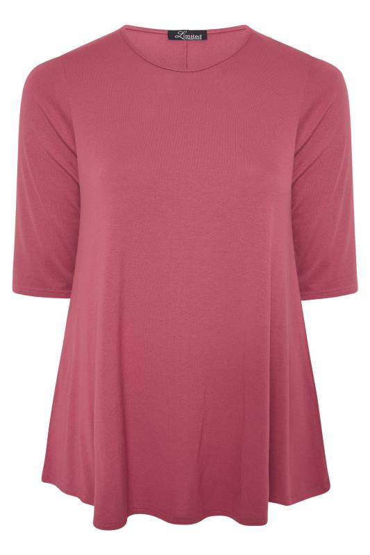 Plus Size LIMITED COLLECTION Rose Pink Jersey Swing Top | Yours Clothing 5