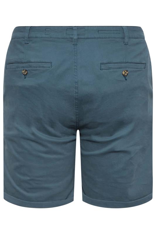 D555 Big & Tall Blue Stretch Chino Shorts | BadRhino 5