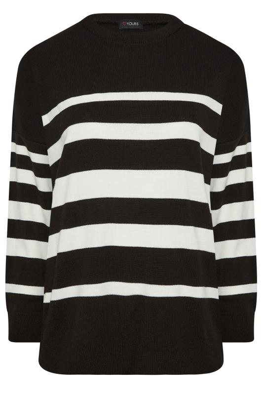 YOURS Plus Size Black Stripe Boxy Jumper | Yours Clothing 6