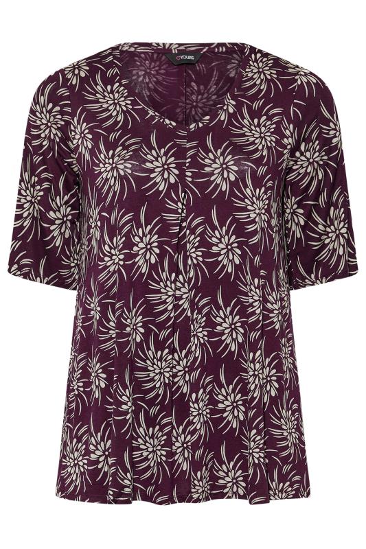 Plus Size Purple Floral Print Swing Top | Yours Clothing 6