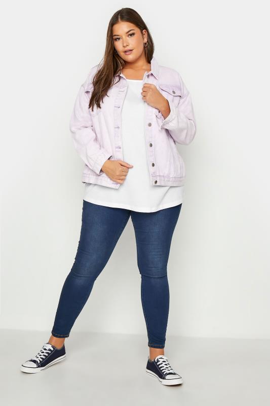 Plus Size White Essential Long Sleeve T-Shirt | Yours Clothing 2