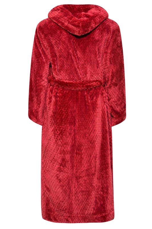 YOURS Plus Size Red Hooded Dressing Gown | Yours Clothing 7