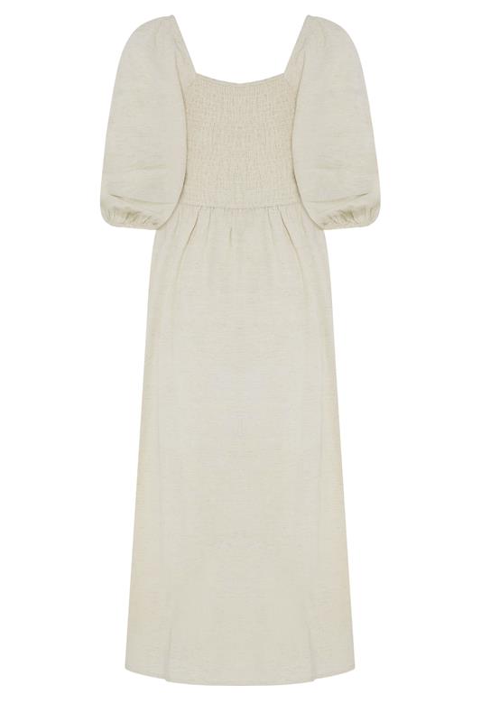 M&Co Petite Neutral Short Sleeve Embroidered Trim Maxi Dress | M&Co 2