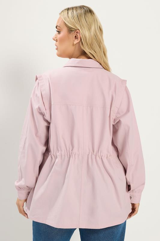 YOURS Plus Size Light Pink Carpenter Jacket | Yours Clothing 4