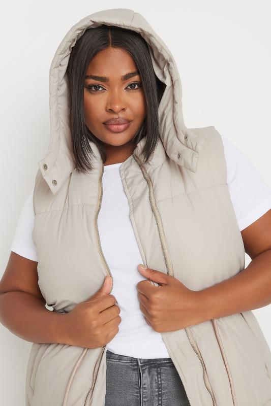 YOURS Plus Size Curve Ivory Drawcord Panelled Gilet | Yours Clothing 4