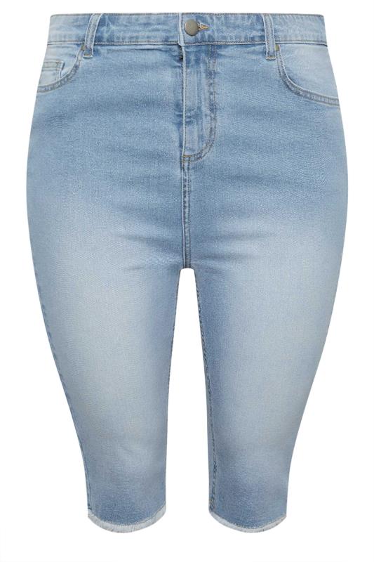  Grande Taille YOURS Curve Light Blue Denim Stretch AVA Cycling Shorts