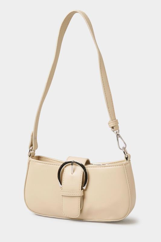 Plus Size Cream Buckle Front Shoulder Bag | Yours Clothing 3
