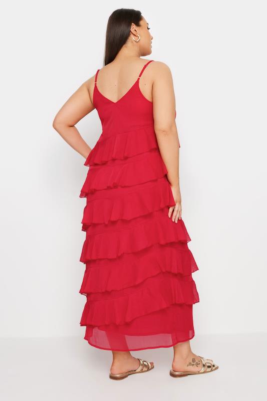 LIMITED COLLECTION Plus Size Red Frill Maxi Dress | Yours Clothing 4