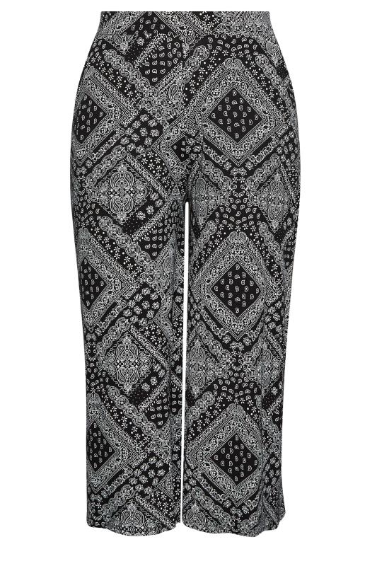 YOURS Curve Plus Size Black Paisley Print Midaxi Culottes | Yours Clothing  5