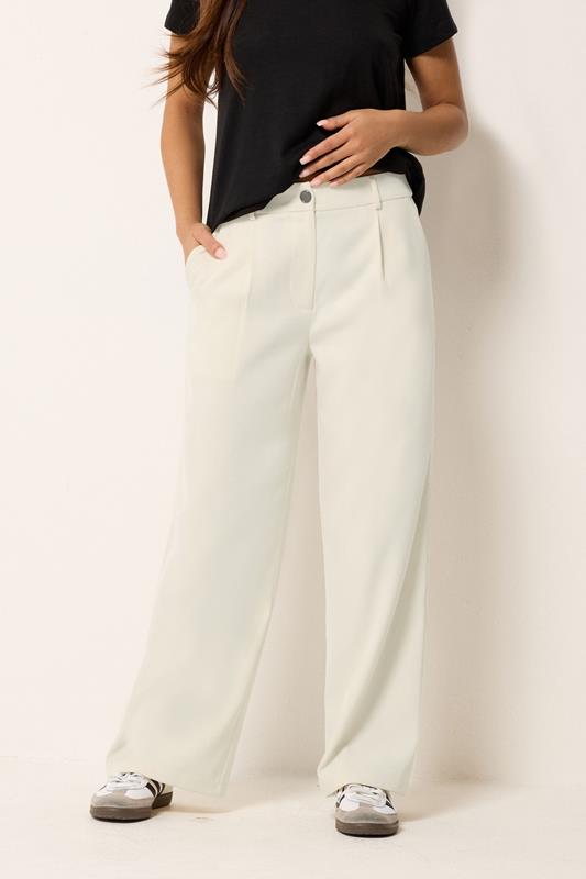 PixieGirl Petite Women's Ivory White Formal Wide Leg Trousers | PixieGirl 2