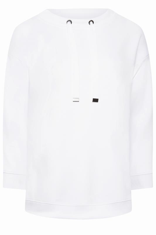 YOURS Curve Plus Size White Side Split Sweatshirt | Yours Clothing  6