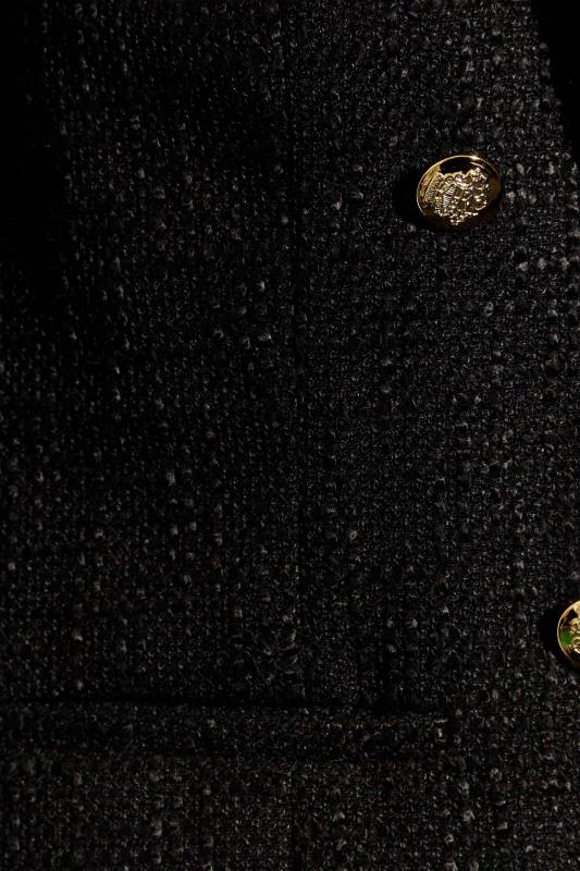LTS Tall Black Boucle Button Detail Blazer 5