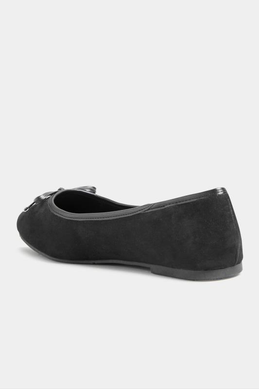 Black Suede Ballerina Pumps In Extra Wide Fit | Long Tall Sally